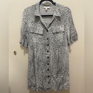 Button up cheetah print dress